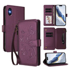 Butterfly Love Flower Multi-card Zipper Wallet Leather Phone Case, For iPhone X / XS, For iPhone XR, For iPhone XS Max For iPhone X XS Dark Purple