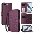 Butterfly Love Flower Multi-card Zipper Wallet Leather Phone Case – Wear-resistant, Card Slot, Leather, For iPhone 7 Plus / 8 Plus For iPhone 7 Plus 8 Plus Dark Purple