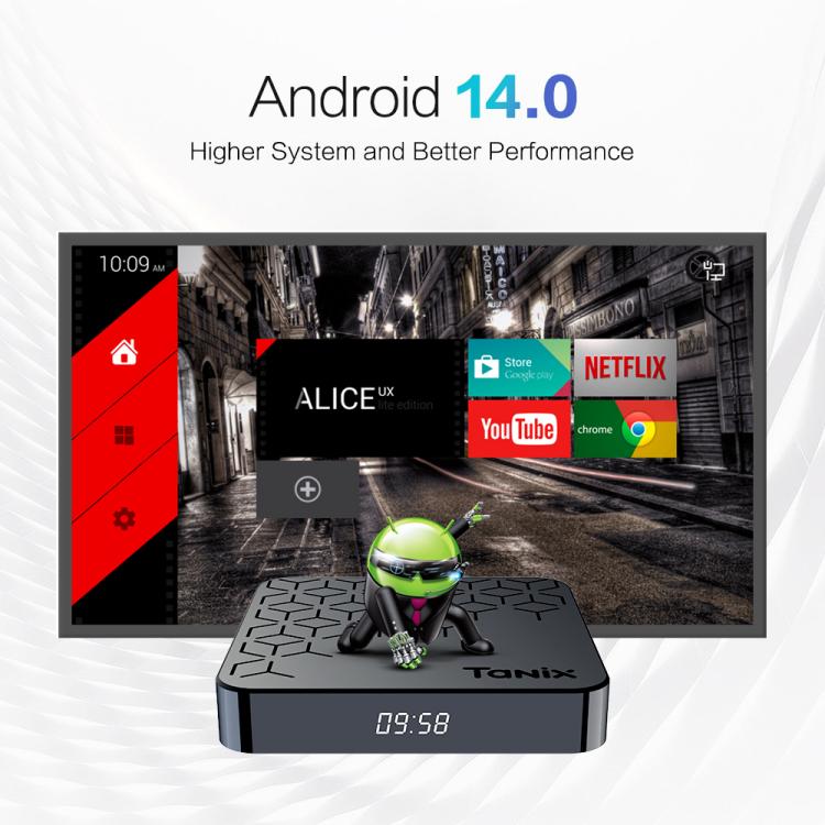 Tanix TX7 8K UHD Android 14 Smart TV Box with Remote Control, Allwinner H728 Octa-Core, 2GB+16GB