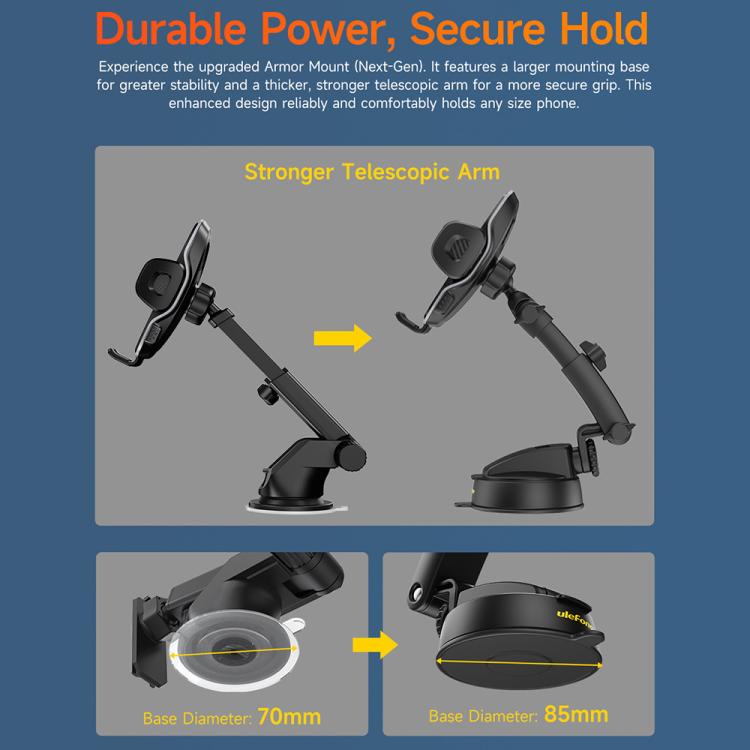 Ulefone UAN15 Armor Mount Car / Desk Phone Holder, Standard Model, UAN15 – Durable Build, Easy to Use