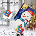 Christmas Series Buckle Leather Phone Case with Hand Strap, For iPhone 14 Pro Max, For iPhone SE 2022 / SE 2020 / 8 / 7, For iPhone 13 Pro Max, For iPhone 13 Pro
