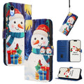 Christmas Series Buckle Leather Phone Case with Hand Strap, For iPhone XR, For iPhone XS Max, For iPhone 8 Plus / 7 Plus For iPhone XR Gift Box Snowman