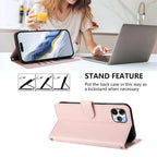 Embossed Heart Cat Leather Phone Case with Hand Strap, For iPhone 11 Pro Max, For iPhone 11