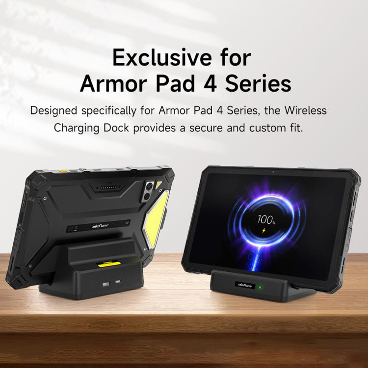 Ulefone 10W Desk Charging Dock For Armor Pad 4 Series – Wireless Charging, TPU, Non-slip, For Armor Pad 4 Series