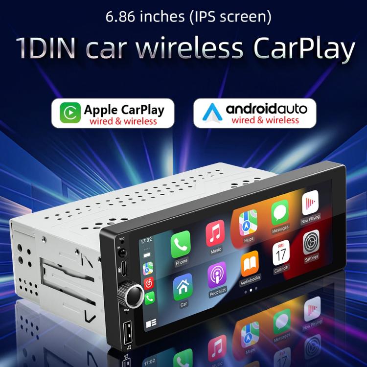 F6021 6.86 inch IPS Screen Car 1Din MP5 Player Support CarPlay & Android Auto, F6021 – Bluetooth, TPU