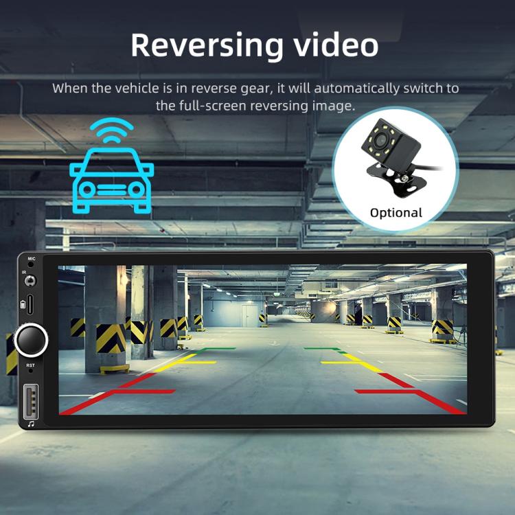 F6021 6.86 inch IPS Screen Car 1Din MP5 Player Support CarPlay & Android Auto, F6021 – Bluetooth, TPU