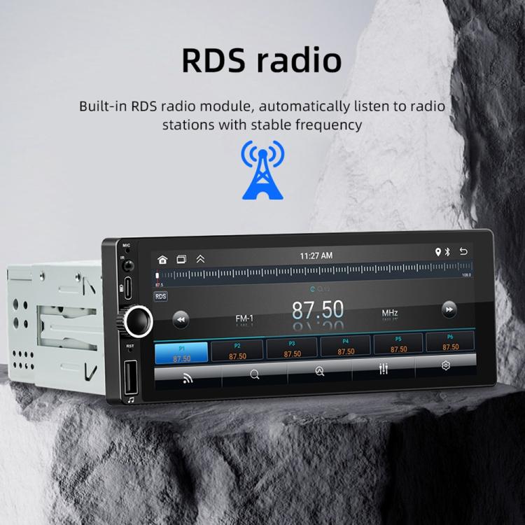 F6021 6.86 inch IPS Screen Car 1Din MP5 Player Support CarPlay & Android Auto, F6021 – Bluetooth, TPU