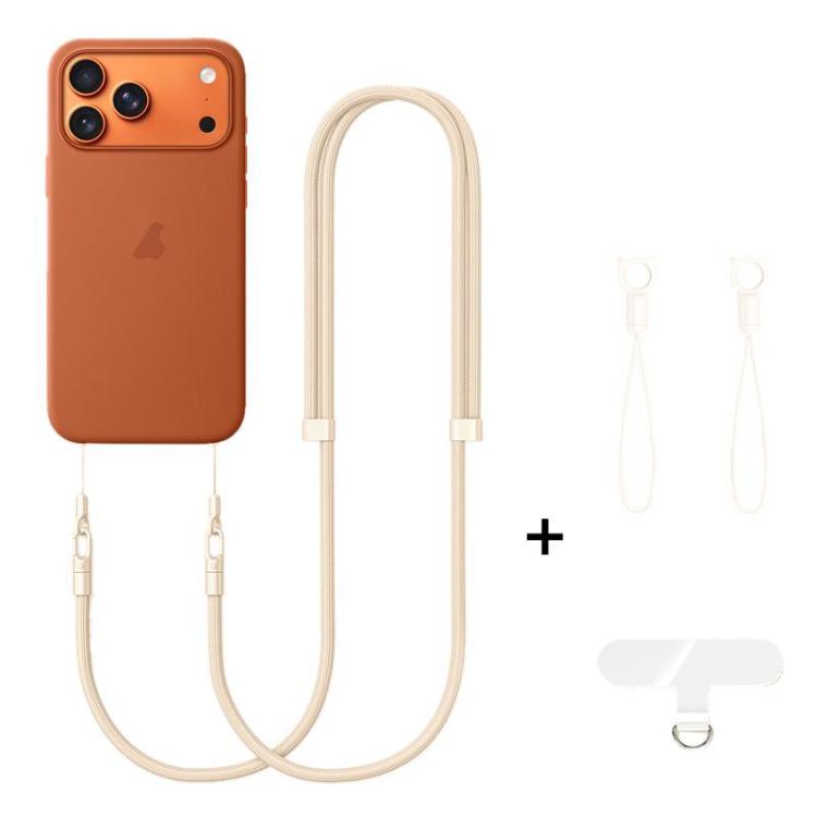 XDcase Double Buckle Adjustable Crossbody Mobile Phone Lanyard Light Beige
