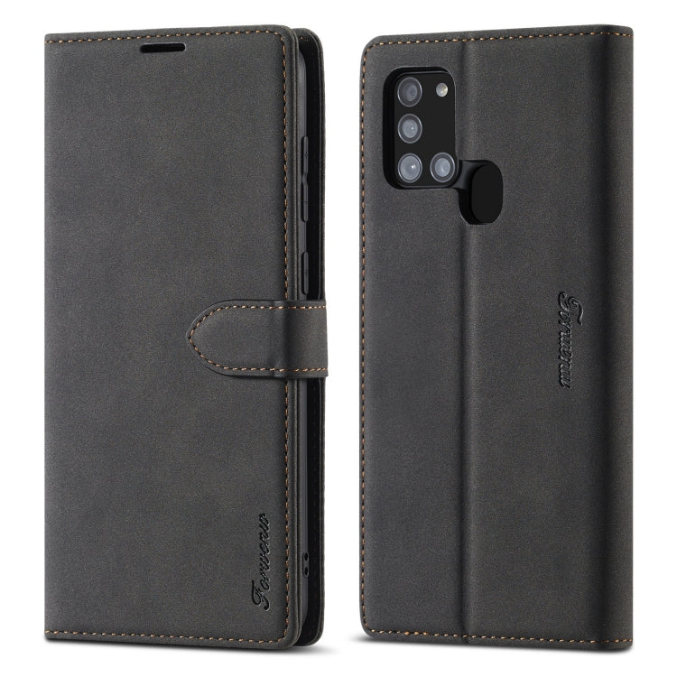 Forwenw F1 Series Matte Strong Magnetism Horizontal Flip Leather Case with Holder & Card Slots & Wallet & Photo Frame – Card Slot, Flip, Leather, For Samsung Galaxy A21s, For Samsung Galaxy Note 9, For Samsung Galaxy Note 10, For Samsung Galaxy Note 10+ For Samsung Galaxy A21s Black