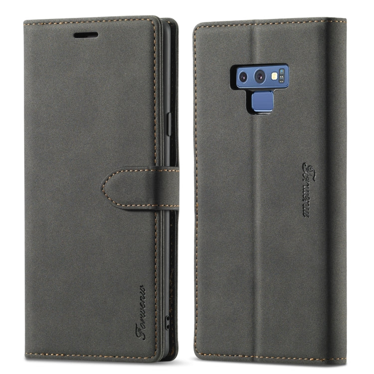 Forwenw F1 Series Matte Strong Magnetism Horizontal Flip Leather Case with Holder & Card Slots & Wallet & Photo Frame – Card Slot, Flip, Leather, For Samsung Galaxy A21s, For Samsung Galaxy Note 9, For Samsung Galaxy Note 10, For Samsung Galaxy Note 10+ For Samsung Galaxy Note 9 Black