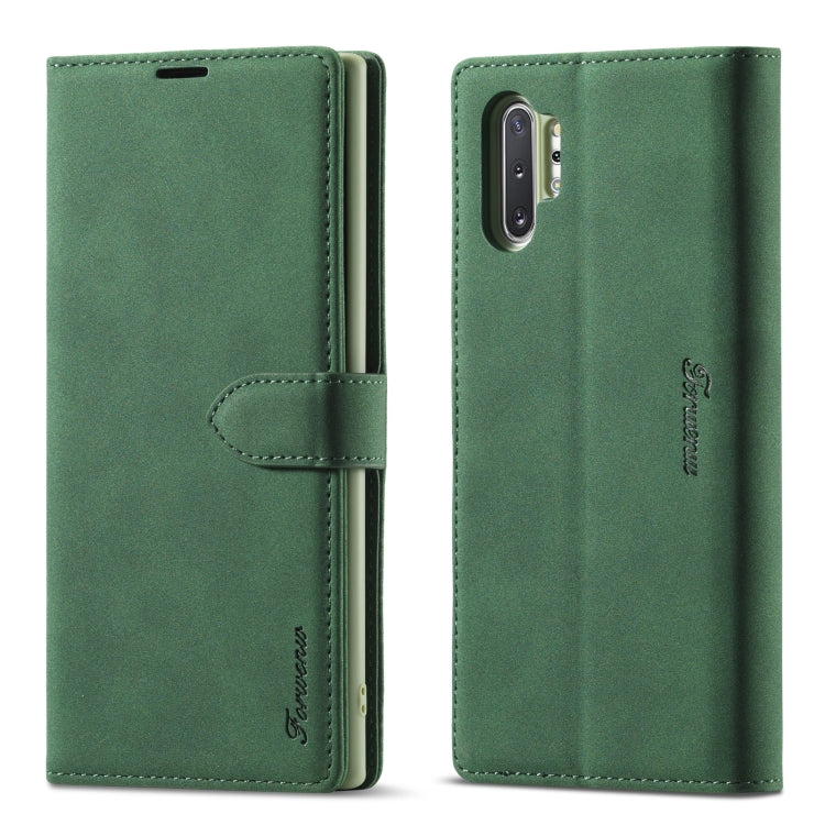 Forwenw F1 Series Matte Strong Magnetism Horizontal Flip Leather Case with Holder & Card Slots & Wallet & Photo Frame – Card Slot, Flip, Leather, For Samsung Galaxy A21s, For Samsung Galaxy Note 9, For Samsung Galaxy Note 10, For Samsung Galaxy Note 10+ For Samsung Galaxy Note 10 Green