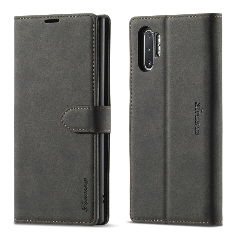 Forwenw F1 Series Matte Strong Magnetism Horizontal Flip Leather Case with Holder & Card Slots & Wallet & Photo Frame – Card Slot, Flip, Leather, For Samsung Galaxy A21s, For Samsung Galaxy Note 9, For Samsung Galaxy Note 10, For Samsung Galaxy Note 10+ For Samsung Galaxy Note 10 Black