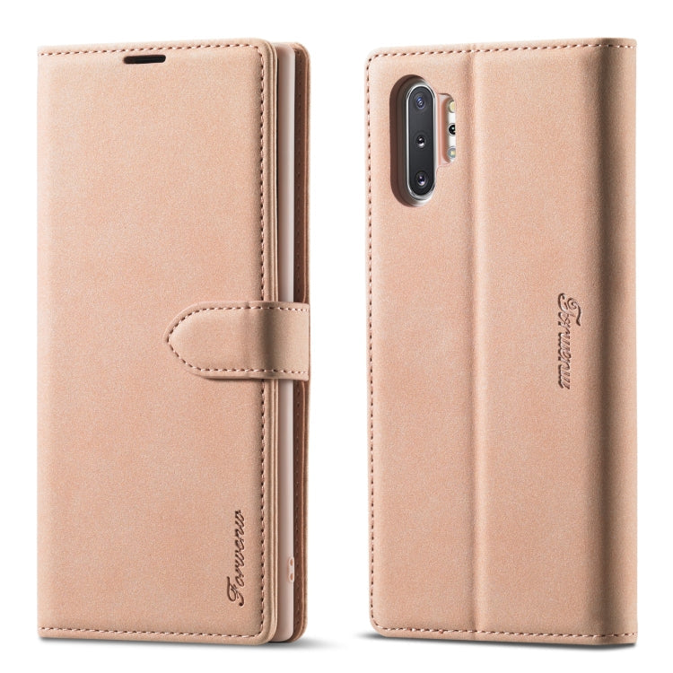 Forwenw F1 Series Matte Strong Magnetism Horizontal Flip Leather Case with Holder & Card Slots & Wallet & Photo Frame – Card Slot, Flip, Leather, For Samsung Galaxy A21s, For Samsung Galaxy Note 9, For Samsung Galaxy Note 10, For Samsung Galaxy Note 10+ For Samsung Galaxy Note 10+ Rose Gold