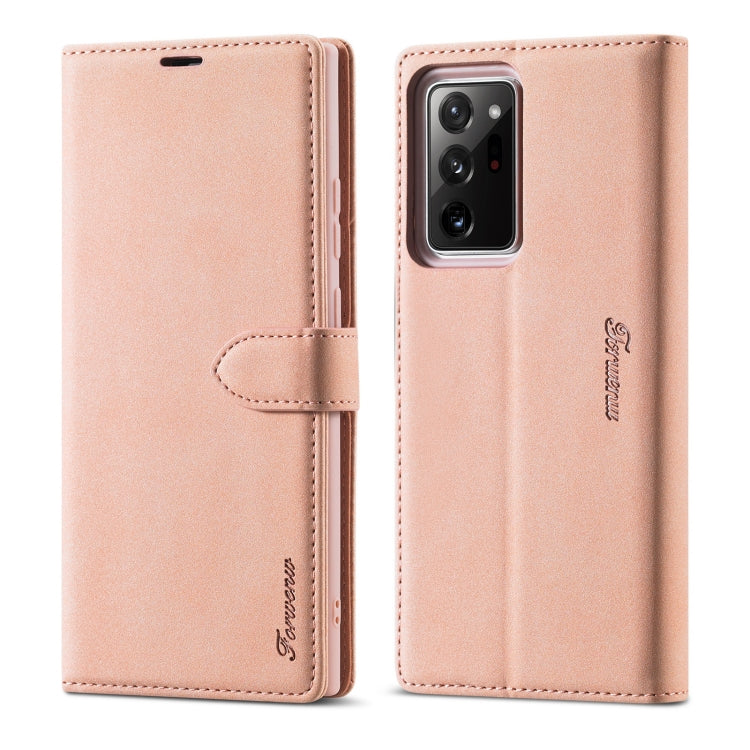Forwenw F1 Series Matte Strong Magnetism Horizontal Flip Leather Case with Holder & Card Slots & Wallet & Photo Frame – Card Slot, Flip, Leather, For Samsung Galaxy A21s, For Samsung Galaxy Note 9, For Samsung Galaxy Note 10, For Samsung Galaxy Note 10+ For Samsung Galaxy Note20 Ultra Rose Gold
