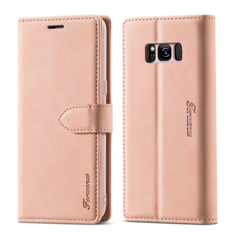 Forwenw F1 Series Matte Strong Magnetism Horizontal Flip Leather Case with Holder & Card Slots & Wallet & Photo Frame, For Samsung Galaxy S8, For Samsung Galaxy S8+, For Samsung Galaxy S9, For Samsung Galaxy S9+, For Samsung Galaxy S10                 ... For Samsung Galaxy S8 Rose Gold