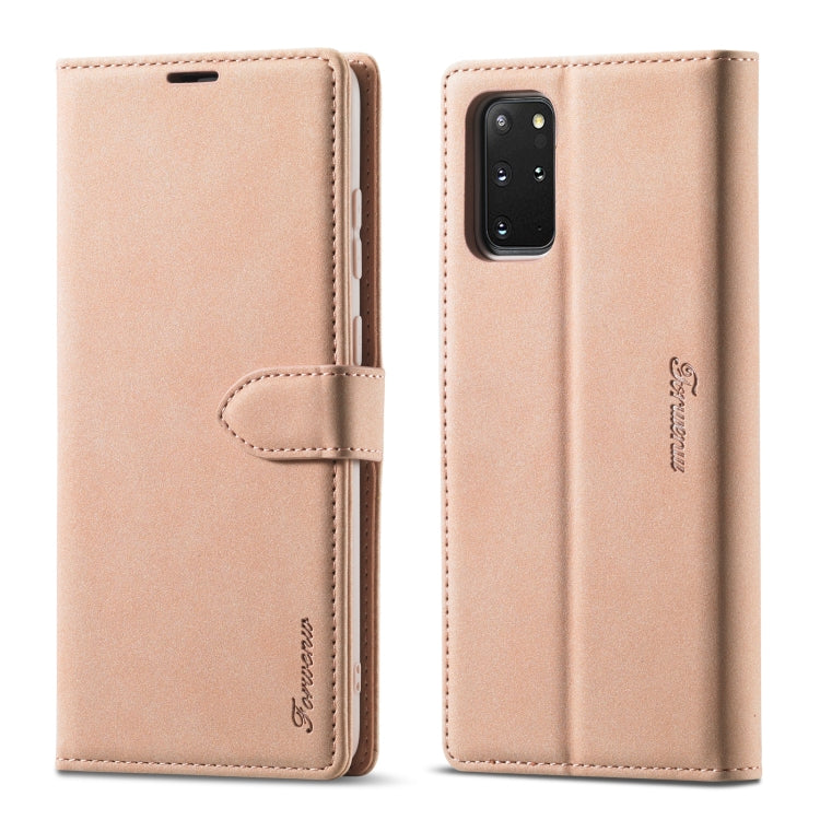 Forwenw F1 Series Matte Strong Magnetism Horizontal Flip Leather Case with Holder & Card Slots & Wallet & Photo Frame, For Samsung Galaxy S20, For Samsung Galaxy S20+ For Samsung Galaxy S20 Rose Gold