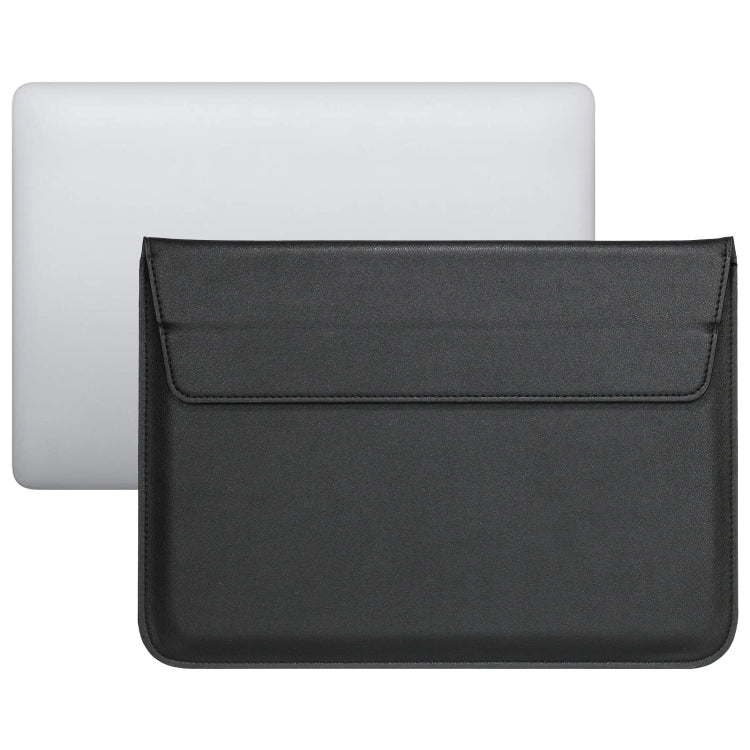 PU Leather Ultra-thin Envelope Bag Laptop Bag with Stand Function, For MacBook Air / Pro 15 inch For MacBook Air Pro 15 inch Black