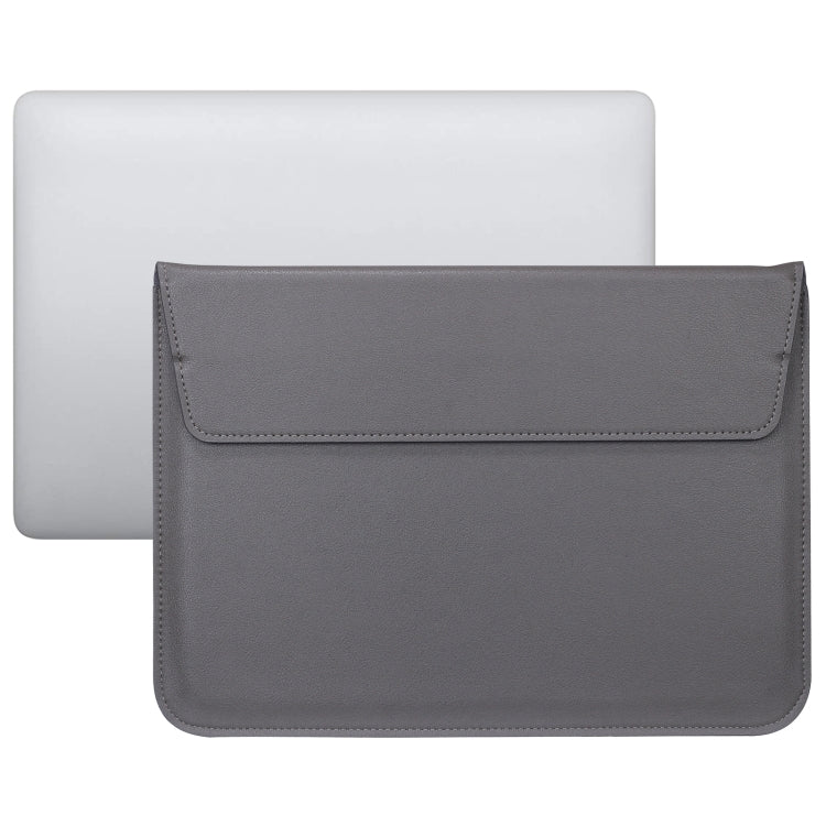 PU Leather Ultra-thin Envelope Bag Laptop Bag with Stand Function – Wear-resistant, Leather, Ultra-thin, For MacBook Air / Pro 15 inch For MacBook Air Pro 15 inch Space Gray