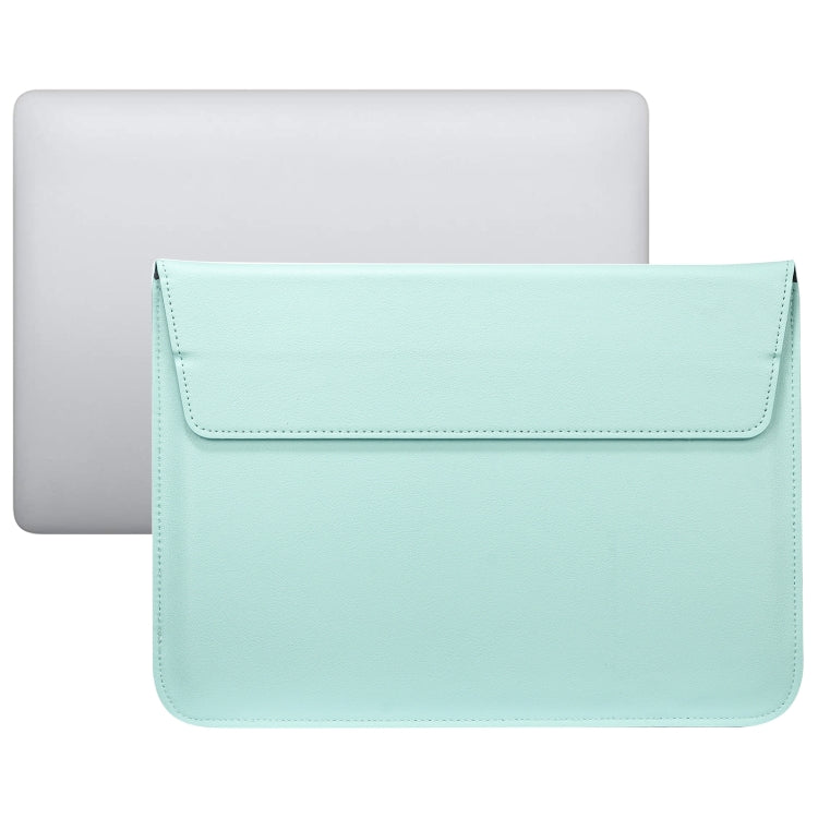 PU Leather Ultra-thin Envelope Bag Laptop Bag with Stand Function – Wear-resistant, Leather, Ultra-thin, For MacBook Air / Pro 15 inch For MacBook Air Pro 15 inch Mint Green