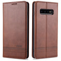 AZNS Magnetic Calf Texture Horizontal Flip Leather Case with Card Slots & Holder & Wallet, For Samsung Galaxy S10+, For Samsung Galaxy S20 FE, For Huawei Honor X10 Max For Samsung Galaxy S10+ Dark Brown