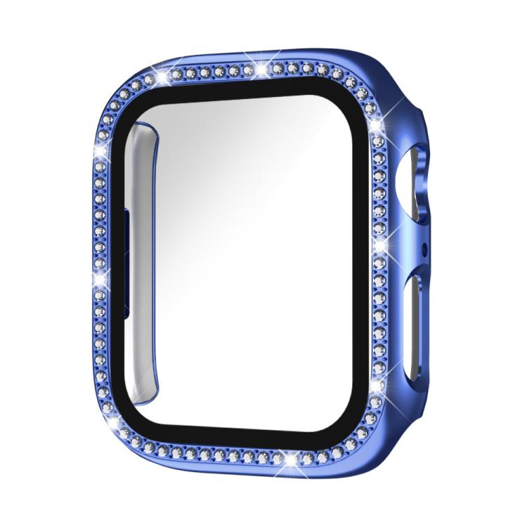 Single Row Diamond Tempered Glass Film Integrated PC Watch Case – Wear-resistant, Tempered Glass, For Apple Watch Series 11 46mm / 10 46mm, For Apple Watch Series 11 42mm / 10 42mm