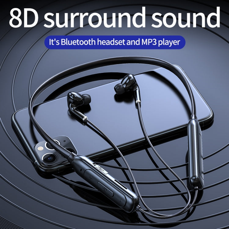 M60 Bluetooth Earphones – 8D Surround Sound Wireless Neck-mounted 5.1 Bluetooth Earphone Support...