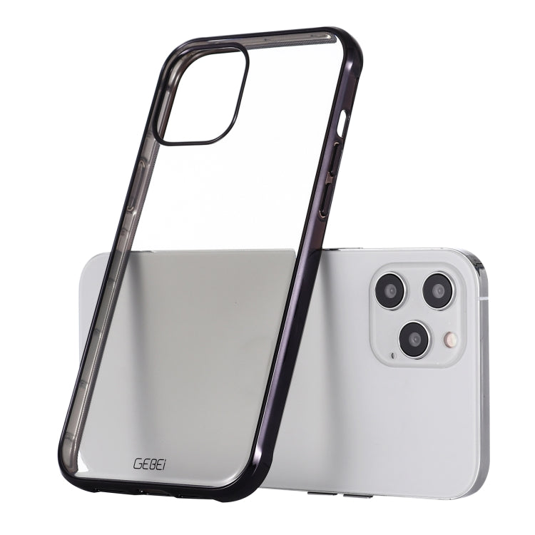 GEBEI Plating TPU Shockproof Protective Case, For iPhone 12 / 12 Pro, For iPhone 12 Pro Max For iPhone 12 12 Pro Black