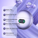 Q61 Intelligent Noise Reduction Bluetooth 5.4 Wireless TWS Earphones