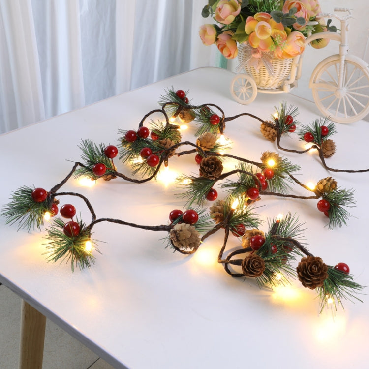 Christmas Pine Needles Colorful Light String Lamp Length: 2m, 2m Pine Cone