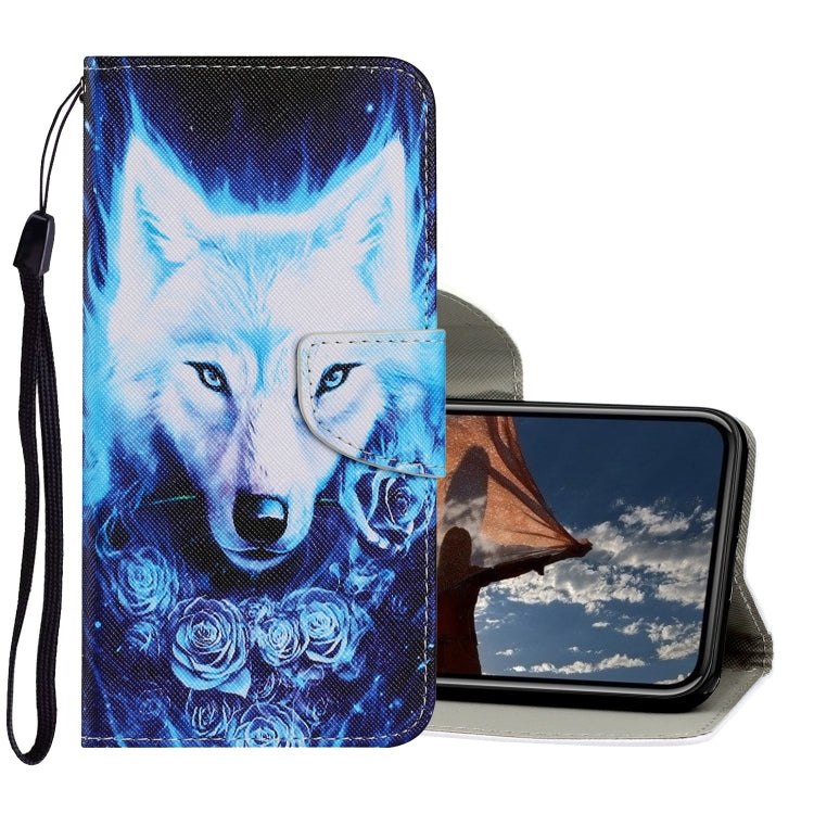 Coloured Drawing Pattern Horizontal Flip PU Leather Case with Holder & Card Slots & Wallet & Lanyard, For iPhone XS Max For iPhone XS Max Rose Wolf