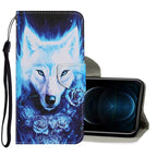 Coloured Drawing Pattern Horizontal Flip PU Leather Case with Holder & Card Slots & Wallet & Lanyard, For iPhone 12 Pro Max For iPhone 12 Pro Max Rose Wolf