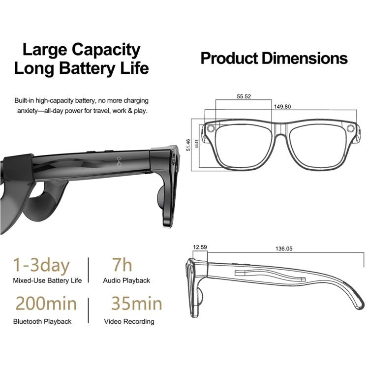 XK One Mac 8MP Voice Touch Control Smart Color Changing Lenses AI Smart Glasses