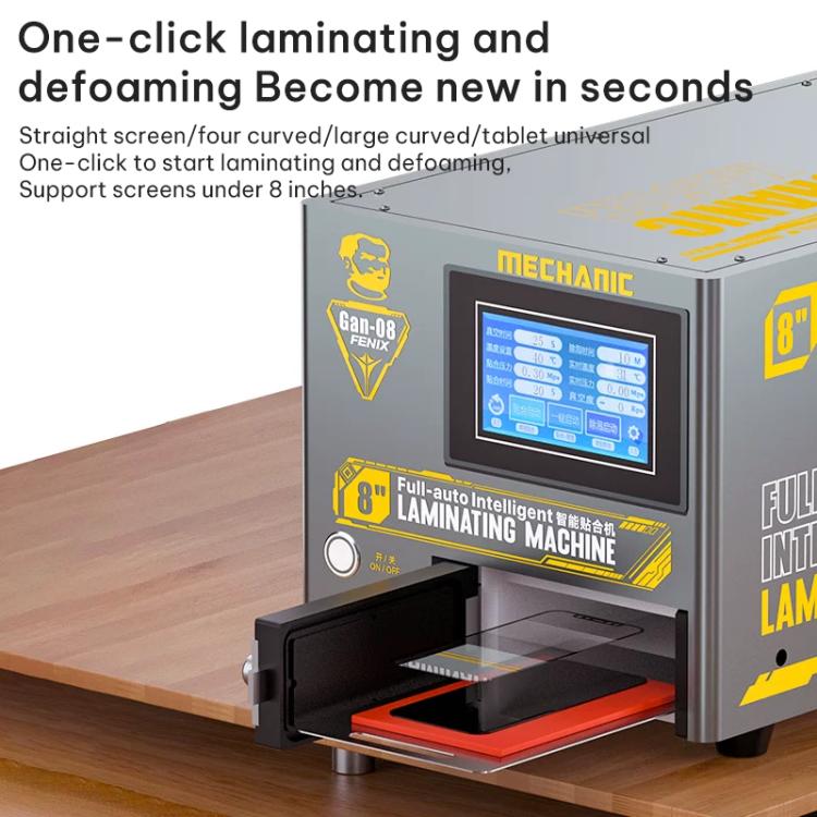 Mechanic Gan-08 Fenix 8 inch Intelligent Laminating Defoaming Machine, EU Plug, US Plug, UK Plug – Durable Build, Easy to Use