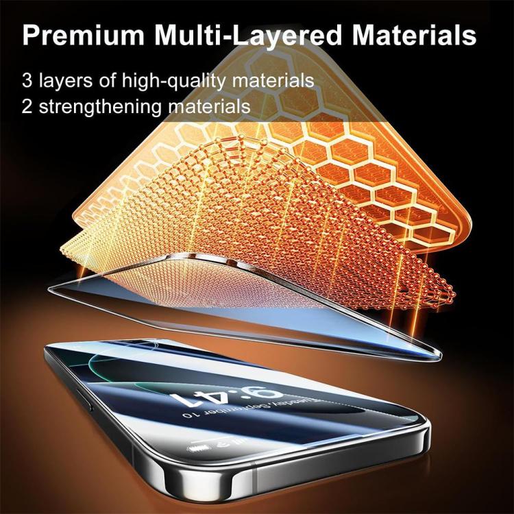 XDcase 5pcs / Pack Silk Screen Printed HD Tempered Glass Film, For iPhone 17e / 16e, For iPhone 17 Pro Max, For iPhone 17 Pro, For iPhone 17, For iPhone Air, For iPhone 16 Pro Max, For iPhone 16 Pro, For iPhone 16 Plus, For iPhone 16                   ...
