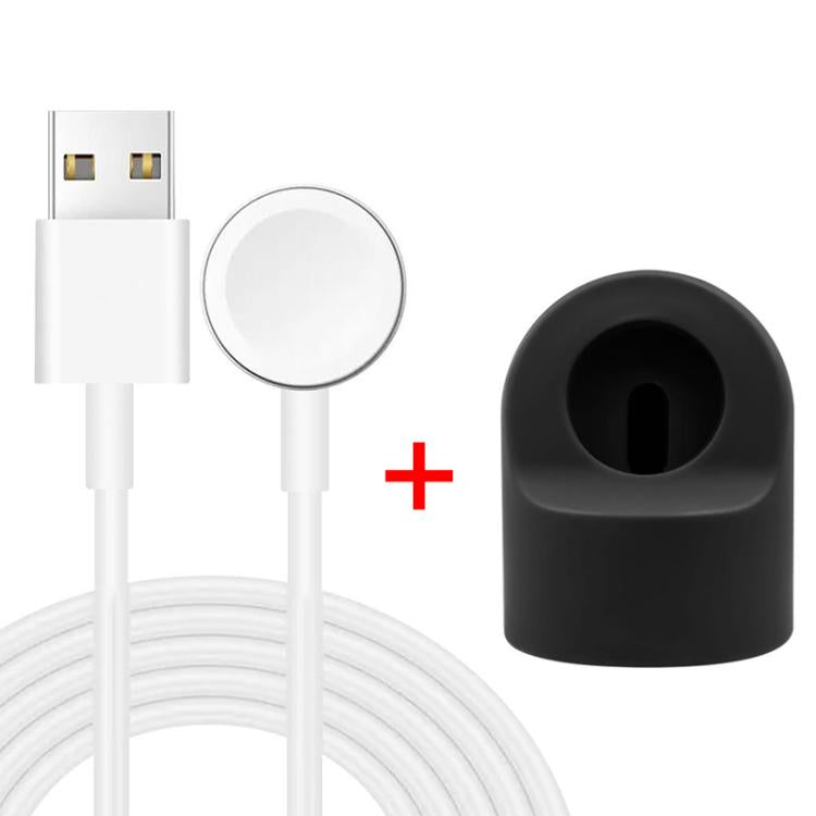 xDfind For Apple Watch Smart Watch Silicone Charging Holder and USB Charger Set, Silicone+USB (White), Silicone+USB (Black) Silicone+USB (Black) Black
