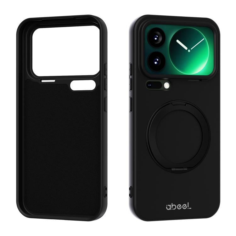 ABEEL Skin-friendly Feel Magnetic Liquid Silicone Phone Case with Holder – Magnetic, For Xiaomi 17T Pro 5G, For Xiaomi 17T 5G, For Xiaomi 17 Ultra, For Xiaomi 17 Pro Max For Xiaomi 17 Pro Max Black