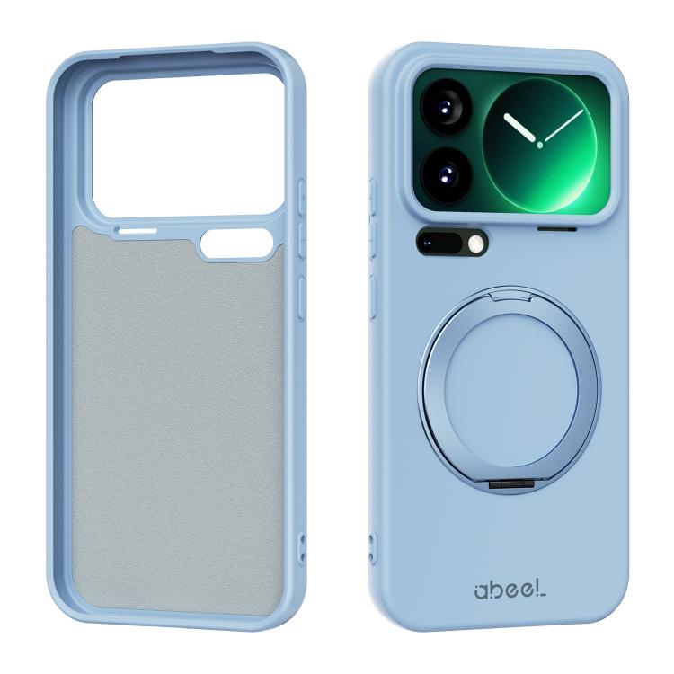 ABEEL Skin-friendly Feel Magnetic Liquid Silicone Phone Case with Holder – Magnetic, For Xiaomi 17T Pro 5G, For Xiaomi 17T 5G, For Xiaomi 17 Ultra, For Xiaomi 17 Pro Max For Xiaomi 17 Pro Max Sky Blue