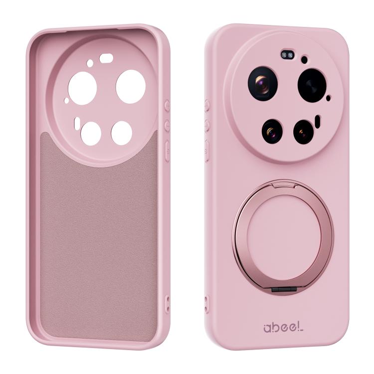 ABEEL Skin-friendly Feel Magnetic Liquid Silicone Phone Case with Holder – Magnetic, For Xiaomi 17T Pro 5G, For Xiaomi 17T 5G, For Xiaomi 17 Ultra, For Xiaomi 17 Pro Max For Xiaomi 17 Ultra Pink