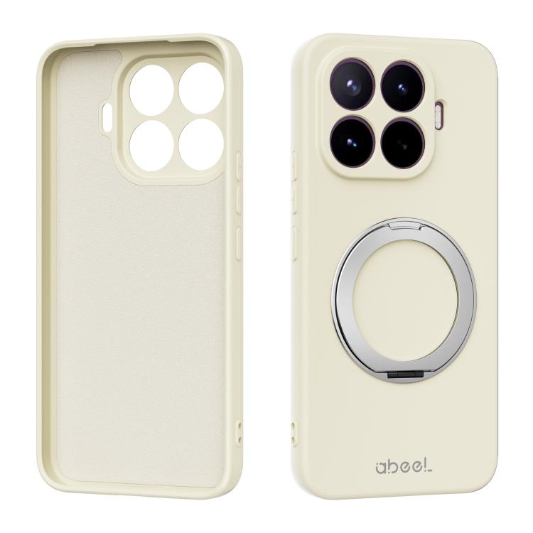 ABEEL Skin-friendly Feel Magnetic Liquid Silicone Phone Case with Holder – Magnetic, For Xiaomi 17T Pro 5G, For Xiaomi 17T 5G, For Xiaomi 17 Ultra, For Xiaomi 17 Pro Max For Xiaomi 17T Pro 5G Yellow