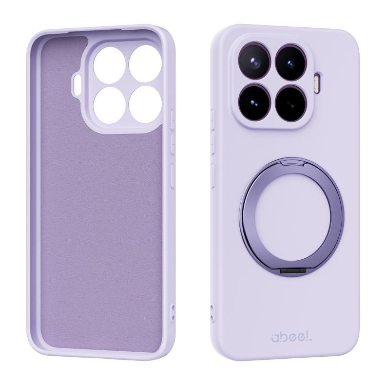 ABEEL Skin-friendly Feel Magnetic Liquid Silicone Phone Case with Holder – Magnetic, For Xiaomi 17T Pro 5G, For Xiaomi 17T 5G, For Xiaomi 17 Ultra, For Xiaomi 17 Pro Max For Xiaomi 17T Pro 5G Lilac Purple
