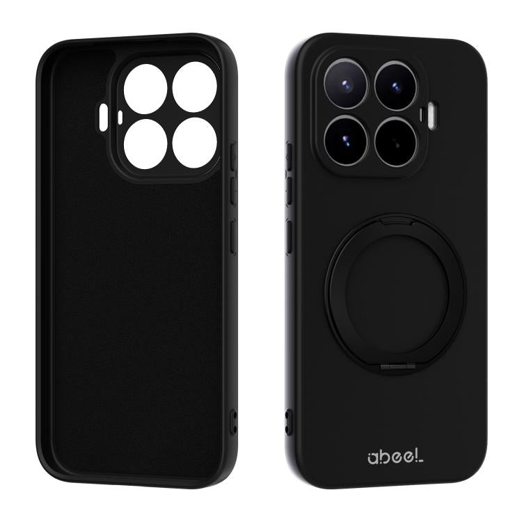 ABEEL Skin-friendly Feel Magnetic Liquid Silicone Phone Case with Holder – Magnetic, For Xiaomi 17T Pro 5G, For Xiaomi 17T 5G, For Xiaomi 17 Ultra, For Xiaomi 17 Pro Max For Xiaomi 17T 5G Black