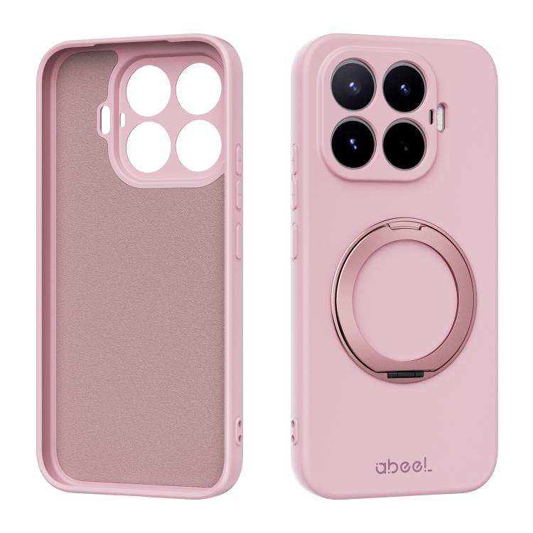 ABEEL Skin-friendly Feel Magnetic Liquid Silicone Phone Case with Holder – Magnetic, For Xiaomi 17T Pro 5G, For Xiaomi 17T 5G, For Xiaomi 17 Ultra, For Xiaomi 17 Pro Max For Xiaomi 17T 5G Pink