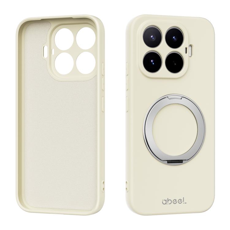 ABEEL Skin-friendly Feel Magnetic Liquid Silicone Phone Case with Holder – Magnetic, For Xiaomi 17T Pro 5G, For Xiaomi 17T 5G, For Xiaomi 17 Ultra, For Xiaomi 17 Pro Max For Xiaomi 17T 5G Yellow
