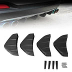 4 PCS Car General Shark Fin Rear Spoiler Bumper Chassis Decoration, Black Black