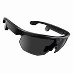W640 8MP Cycling Smart AI Sports Glasses, Six-axis Image Stabilization, Wi-Fi, Touch Control, Dual Mic Noise Reduction, AI Translation Black Lenses Black Frame