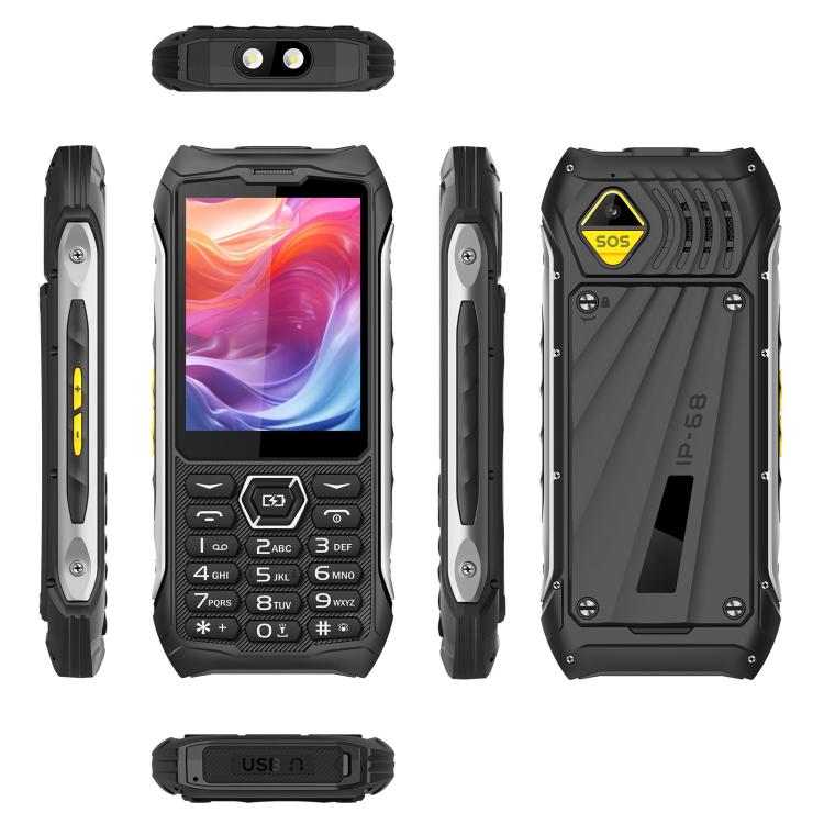 HP336 4G IP68 Rugged Phone, 3.5 inch, 4500mAh Battery, Network: 4G, BT, FM, SOS, Torch, EU Plug, US Plug, UK Plug – Shockproof, Waterproof, TPU