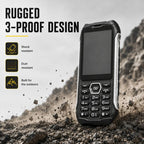 HP336 4G IP68 Rugged Phone, 3.5 inch, 4500mAh Battery, Network: 4G, BT, FM, SOS, Torch, EU Plug, US Plug, UK Plug – Shockproof, Waterproof, TPU