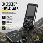 HP336 4G IP68 Rugged Phone, 3.5 inch, 4500mAh Battery, Network: 4G, BT, FM, SOS, Torch, EU Plug, US Plug, UK Plug – Shockproof, Waterproof, TPU
