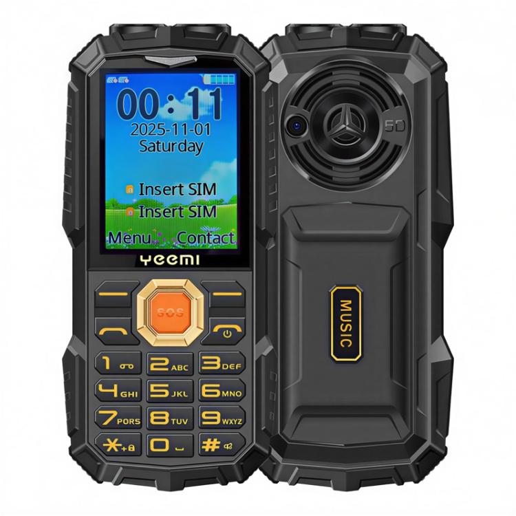 YEEMI Q5 4G Elder Rugged Phone, 16800mAh Battery, 2.4 inch, 21 Keys, Network: 4G, LED Flashlight, Dual SIM Black