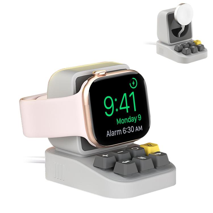 For Apple Watch Typewriter Design Smart Watch Charging Stand Light Grey